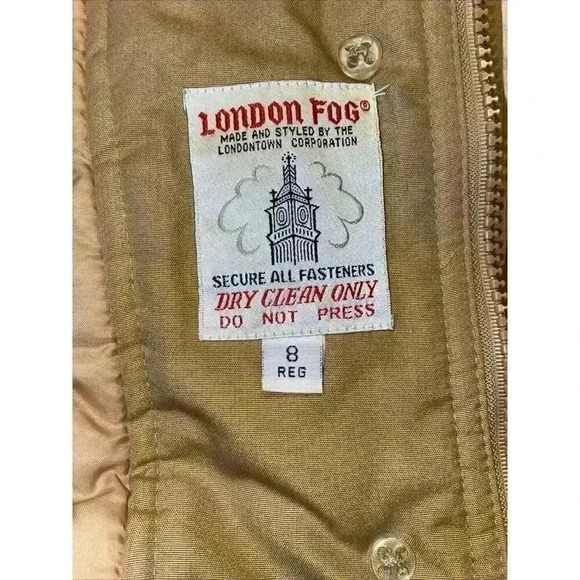 London Fog Women's Parka Jacket 8REG Tan Lined Detachable Hood Quilted Commuting - Picture 7 of 10